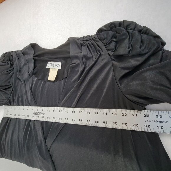 Vintage Cheryl Kaye Black Open-Front Ruched Sleeve Kimono Cardigan Jacket Sz 14 - Picture 5 of 6